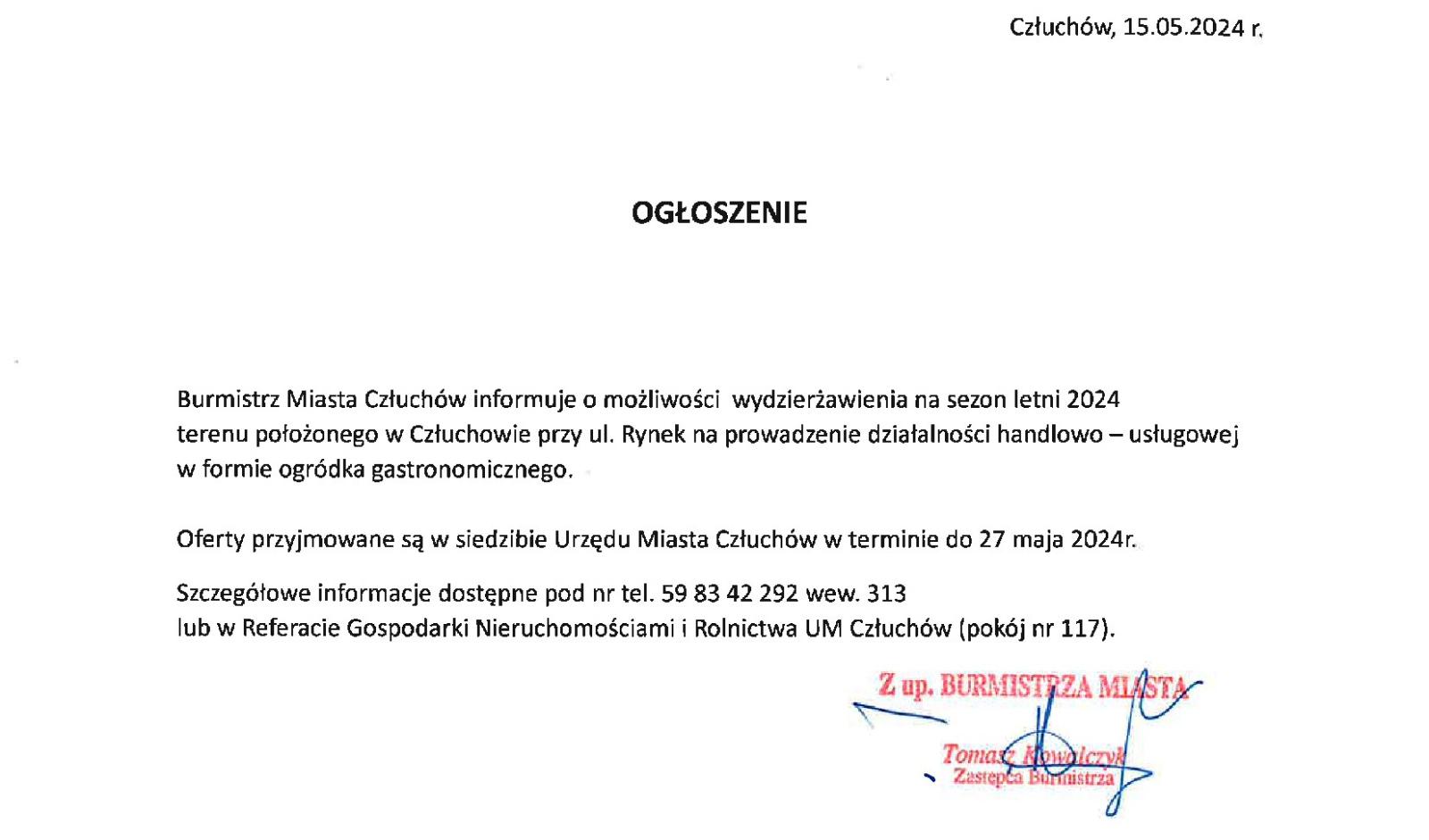 OGŁOSZENIE