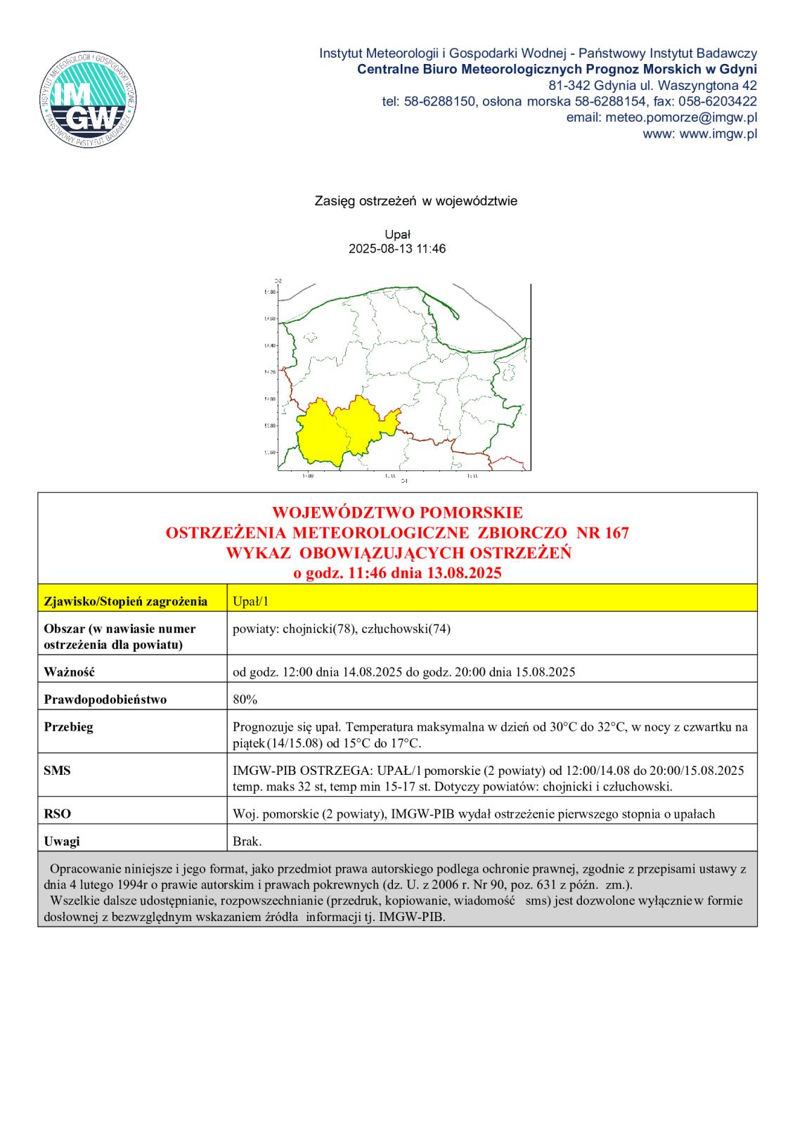 ostrzeżenie meteorologiczne