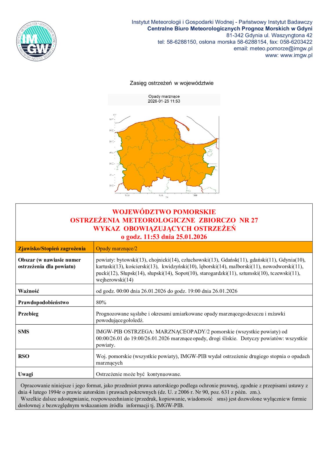 ostrzeżenie meteorologiczne