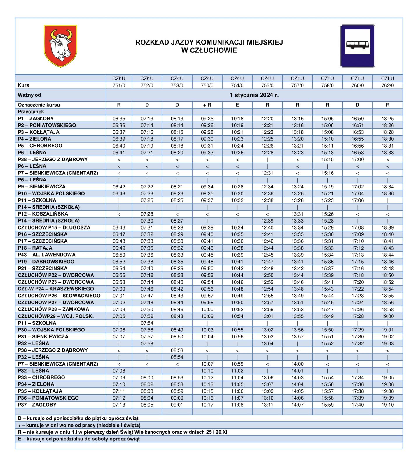 ROZKŁĄD JAZDY NOWY OD 2024 R.