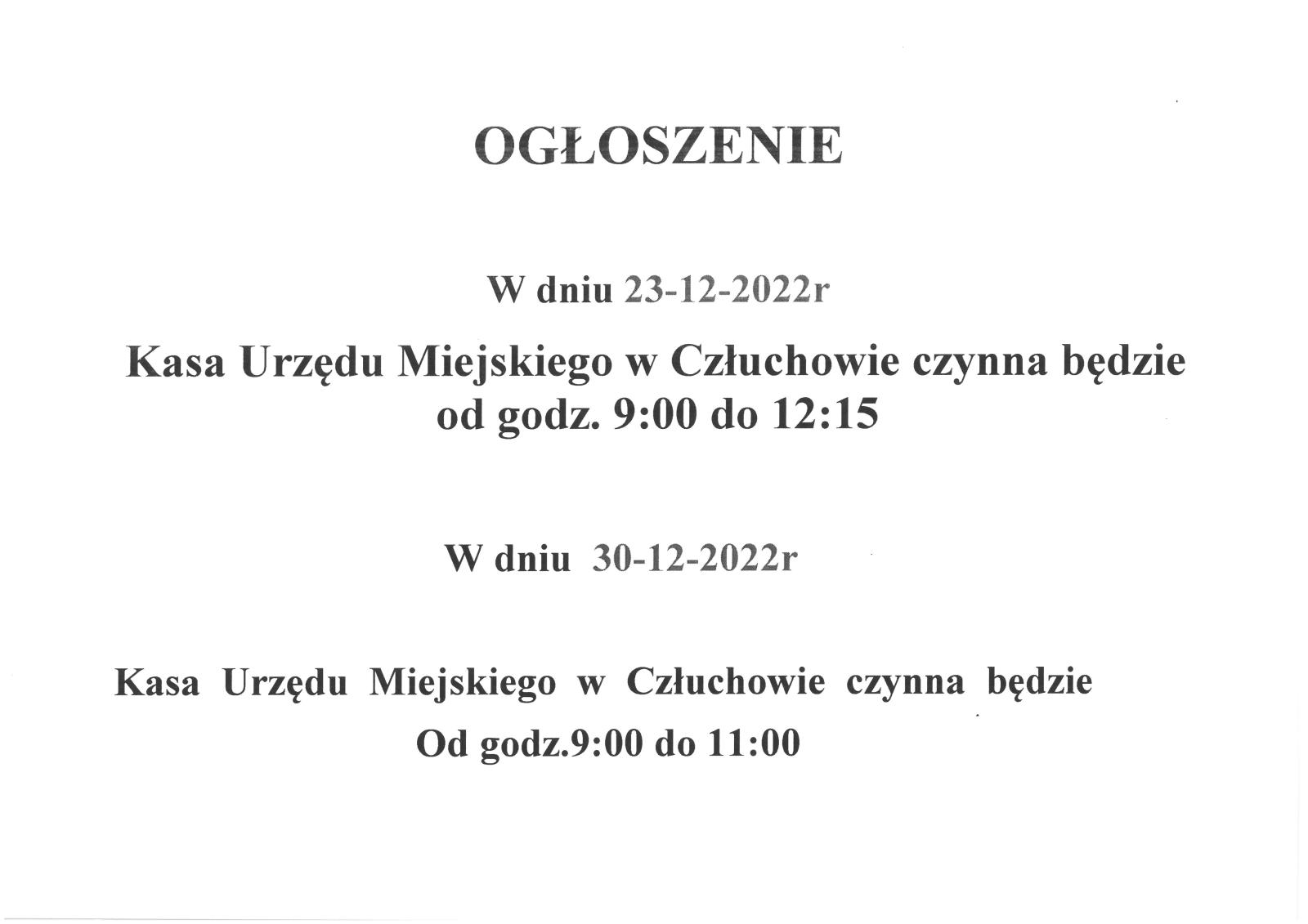 OGŁOSZENIE