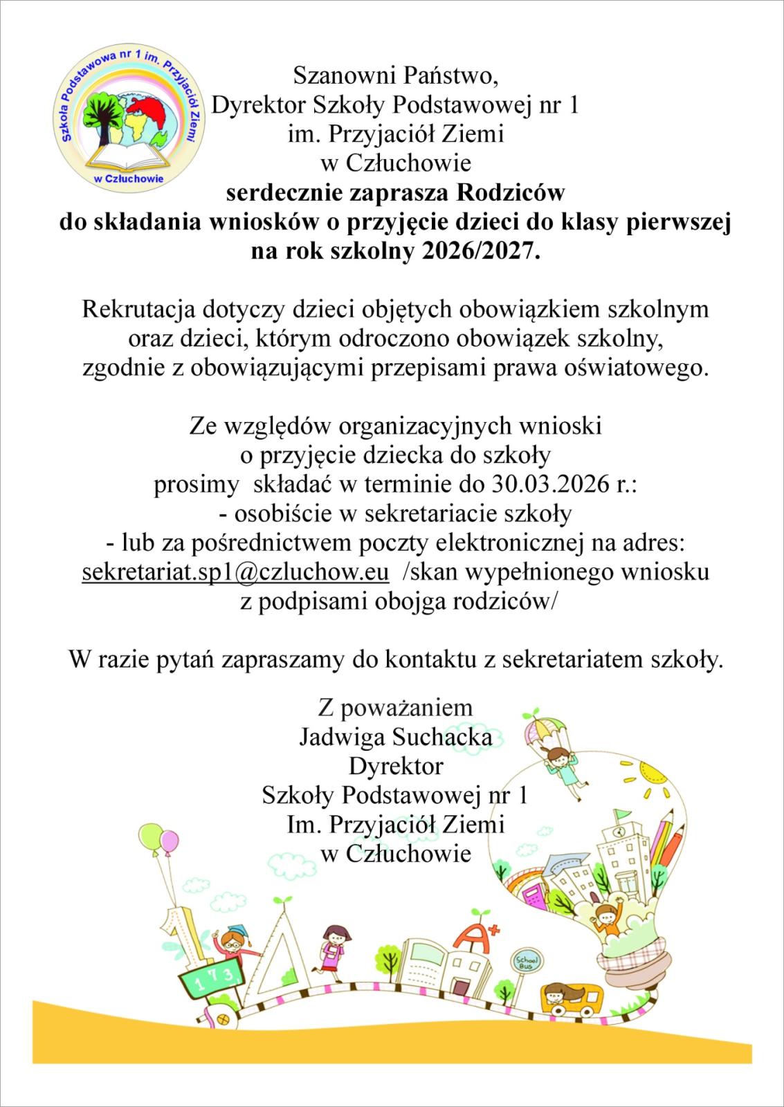 informacja o naborze do szkoły