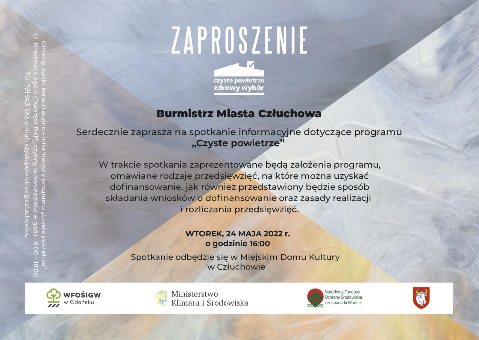 Ulotka zaproszenie Czyste Powietrze kwiecień 2022