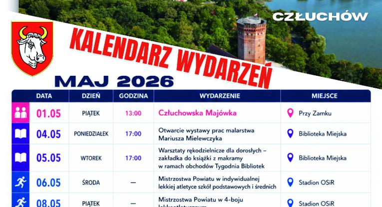 plakat - KALENDARZ IMPREZ NA MAJ 2026