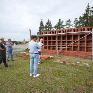 Budowa kolumbarium - stan sierpień 2022